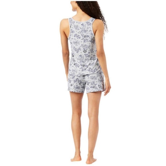 Lucky Brand Floral Printed 2 Piece Shorts Tank Top Pajama Set Gray Size XL - Picture 4 of 5